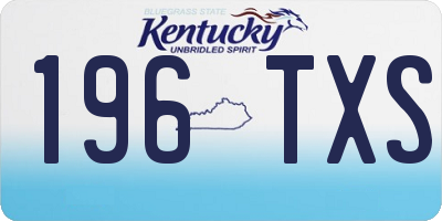 KY license plate 196TXS
