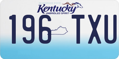KY license plate 196TXU