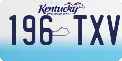 KY license plate 196TXV