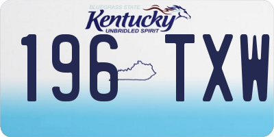 KY license plate 196TXW