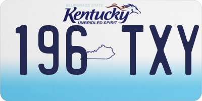 KY license plate 196TXY