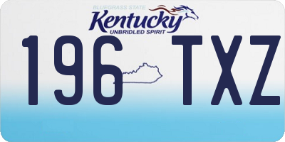 KY license plate 196TXZ