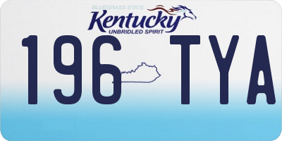 KY license plate 196TYA