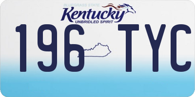 KY license plate 196TYC