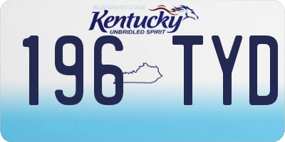KY license plate 196TYD
