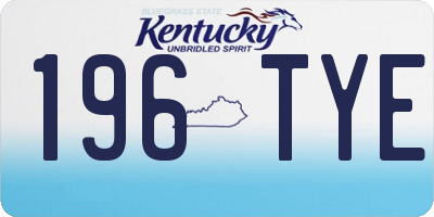 KY license plate 196TYE