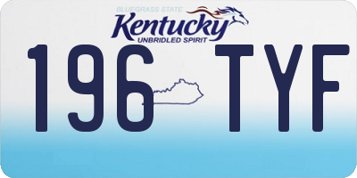 KY license plate 196TYF