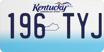KY license plate 196TYJ
