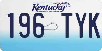 KY license plate 196TYK