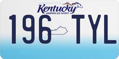 KY license plate 196TYL
