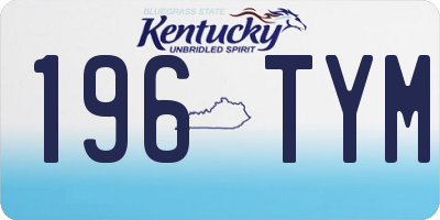 KY license plate 196TYM