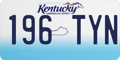 KY license plate 196TYN