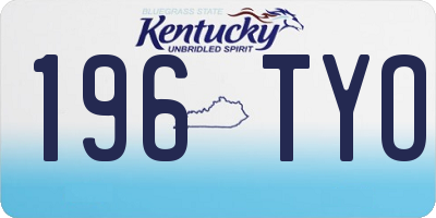 KY license plate 196TYO