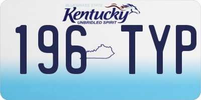 KY license plate 196TYP