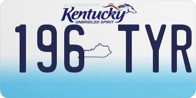 KY license plate 196TYR