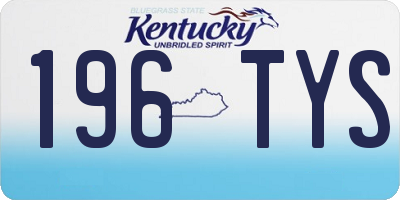 KY license plate 196TYS