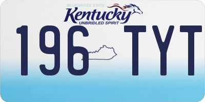 KY license plate 196TYT