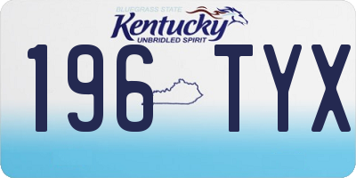 KY license plate 196TYX