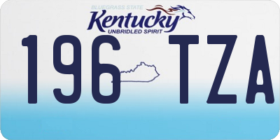 KY license plate 196TZA