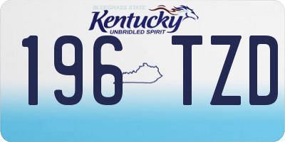 KY license plate 196TZD
