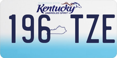 KY license plate 196TZE