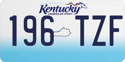 KY license plate 196TZF