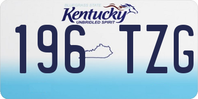 KY license plate 196TZG