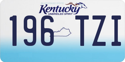 KY license plate 196TZI