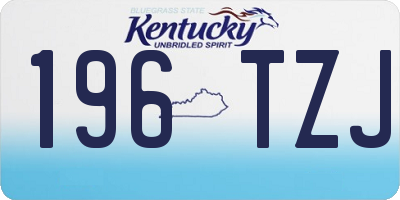 KY license plate 196TZJ