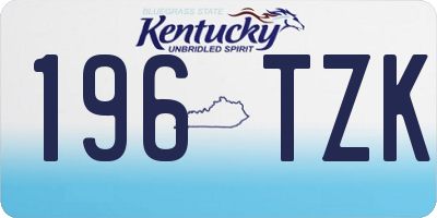 KY license plate 196TZK