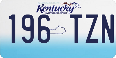 KY license plate 196TZN
