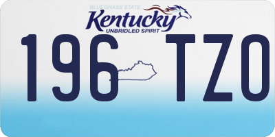 KY license plate 196TZO