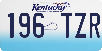 KY license plate 196TZR
