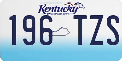 KY license plate 196TZS