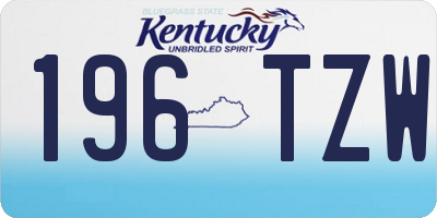KY license plate 196TZW