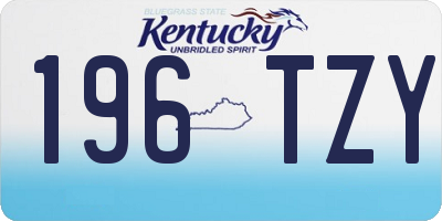 KY license plate 196TZY