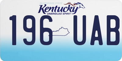 KY license plate 196UAB