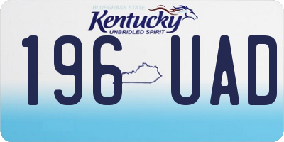 KY license plate 196UAD
