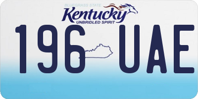 KY license plate 196UAE