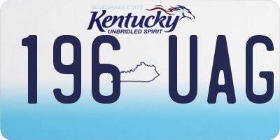 KY license plate 196UAG