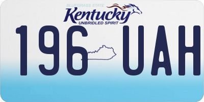 KY license plate 196UAH