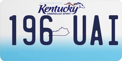 KY license plate 196UAI