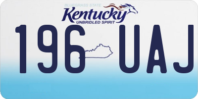 KY license plate 196UAJ