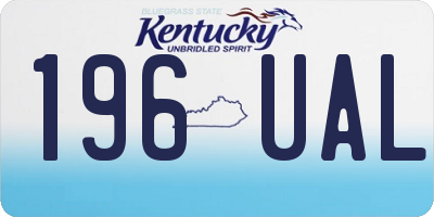 KY license plate 196UAL