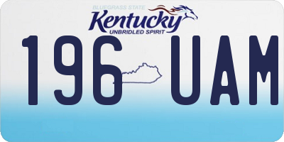 KY license plate 196UAM