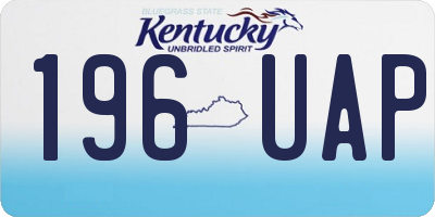 KY license plate 196UAP