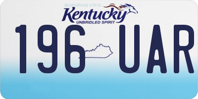 KY license plate 196UAR