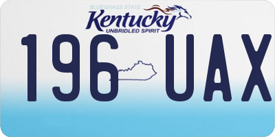 KY license plate 196UAX