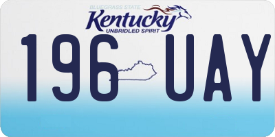 KY license plate 196UAY