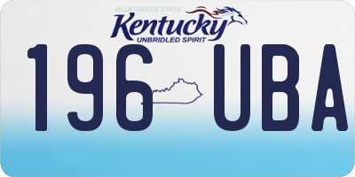 KY license plate 196UBA